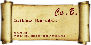 Csikász Barnabás névjegykártya
